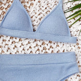 5 Colors Sexy Bikini Women Solid High Waist Swimwear Swimsuit Bikinis Set Ribbed Bathing Suit Female Maillot De Bain Femme 2026