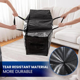 Extra Large Moving Bags, 6 Pack Black Heavy Duty Totes For Storage with Visible Window, Alternative to Moving Boxes