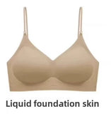 Japan Style Seamless V-Neck Halter Bra Small Bust Petite Straps Open Back Sexy Underwear Women One Piece Comfort Fit Daily Wear