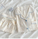 Thin Cotton Women's Short-sleeved Pajamas Set Summer Cute and Casual Sweet and Girly Thin Home Wear Set Sausage Dog Sleepwear