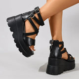 Super High Heel Women Sandals  Inner Height Increase Wedge Sandals for Women Peep-toe Platform High Heeled Sandals Sandalias