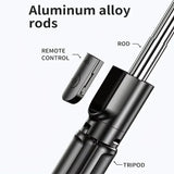 Roreta Wireless Selfie Stick Tripod Stand Bluetooth Remote Extendable Tripod for iPhone Mobile Phone Tiktok Live Streaming