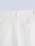 Foridol White Cotton Linen Long Pants Set Sleeveless Vest Pants Suit Office Lay Autumn Summer Wide Leg Casual Fashion Set Outfit
