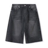 Summer Women Wide Leg Cropped Jeans High Waist Loose Fit Mid Pants Daily Casual Denim Pants Streetwear