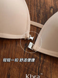 MOYISU French Style Triangle Bra Thin Strap Halter Neck Invisible Front Fastening Elegant Wireless Bralette Sophisticated AB Cup