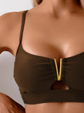 Sexy Black Metal V Wire Bikini Set 2026 Women Hollow Out Push Up Bra High Waist Swimsuit Beach Bathing Suit Two Piece Swimwear