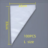 100 PCS Thick Disposable Pastry Bags DIY Cake Cream Decoration Piping Bag Icing Bag Baking Supplies Pastry Sleeves