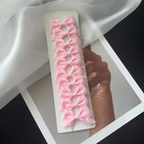 10Pcs/card Grosgrain Ribbon Bows Hair Clips For Girls Small Trailing Bowknots Hairpins Headwear Kids Hair Accessories