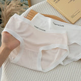 1 Pack Women's Ribbed Mid-Rise Panties Simple Letter Waistband Underwear 5 Colors Briefs Soft Breathable Comfort Fit Lingerie