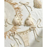 New Splicing Halter Strappy Brazilian Bikini Women Swimwear Female Swimsuit Two-Pieces Bikini Set Bather Bathing Suit Swim V6024