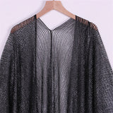 Sexy Fringe Tassel Mesh Sheer Shiny Knitted Tunic Beach Cover Up Cover-ups Beach Dress Beach Wear Beachwear Female Women V3321