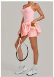 Women's Tennis Skirt Dress Sports Fitness Golf Beautiful Back Slim-fit One-Piece Training Workout Gym Anti-exposure Yoga Dress
