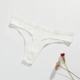 1PC Cotton Panties Sexy Low Waist Thongs Women G-string Female Underpants Solid Color Comfortable Girls Lingerie M-XXL