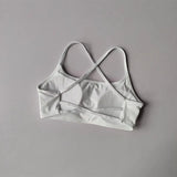 Women's Sexy Cross Backless Yoga Sports Bra Quick Drying Skin Friendly Nude Fitness Bra for Active Wear