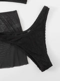 3 Pieces U-ring High Cut Bikini Swimsuit & Split Thigh Beach Skirt Swimwear Women 2026 Bathers Bathing Swimming Suit Female