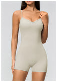 New Cross Back Yoga Jumpsuit Women Tight Sleeveless Hollow Out Sports One Piece Suit Butt-Lifting Shorts Fitness Bodysuits