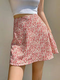 2026 Summer New Retro Vacation Style Small Floral Half Skirt High Waisted Wrap Buttocks Elegant Sweet Slim Short Skirt 06AH