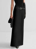 2026 New Urban Female Stylish Selection Black White Elegant Straight Skirts Summer High Waist Long Skirts For Women RMF8