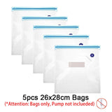 Reusable Vacuum Food Storage Zipper Bags Set Electric Handheld Vacuum Sealer Pump Sous Vide Bags USB Rechargeable BPA Free