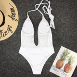 Sexy Deep V Neck Wrap Around Female Swimwear One Piece Swimsuit Women Backless Monokini High Leg Cut Bathing Suit Swim Beachwear
