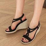 Leisure Big Size 42 Summer Platform Espadrilles Sandals Women High Heels Gladiator Wedges Sandals Vacation Shoes