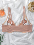 Women's plus size front button bra with lace and steel ring gathered underwear suitable for full figured women 1XL-3XL MR2753