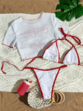 3 Pieces Brazilian Thong Bikinis 2026 Women Trikini Swimwear Female Halter Triangle Swimsuit & Tops Bathing Swimming Swim Suit