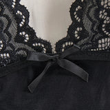 Transparent Lace Nightgown Sexy Sleepwear Female Exquisite Homewear V-neck Bra Thong Set Sleeveless Nightdress Hot Tulle Dress