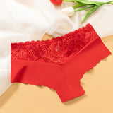 Women's Lace Panties Stretchy Comfortable Underwear Sexy Leopard Lace Contrast Fashion Ladies Underpants Seamless Safe Shorts XL