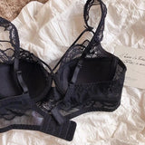 MOYISU Minimizer Bra French Lace for Large Bust, Anti Sagging Full Coverage Push Up Underwire Set, Sensuous Women Sexy Bra & Set