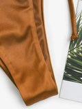 2025 Metallic Satin High Cut Brazilian Bikini Women Swimwear Female Swimsuit Two-pieces Bikini Set Bathing Suit Swim Beach Wear