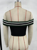 Sexy Green Black Knitted Patchwork Corset Tops Women's Sleeveless Vest 2026 Bandage Cross Off Shoulder Fishbone Y2K Tanks Top