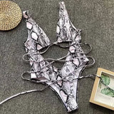 Leopard Deep V Neck Wrap Around High Cut Women Swimwear One Piece Swimsuit Female Monikini Tummy Cut Out Bathing Suit Swim Lady