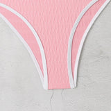 2026 One Piece Swimsuit Solid High Cut Swimwear Women Bathing Suit Female Swimming Summer Beachwear Bodysuit