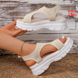 Summer Hollow Out Platform Sandals Women Fashion Open Toe Arch Support Sandal Woman Thick Bottom High Heel Sports Sandals Female