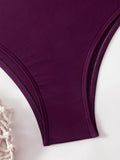 Strappy High Waist Bikinis 2026 Women Sexy Shell Swimsuit Solid Padded Swimwear Female Bathers Bathing Swimming Swim Suit