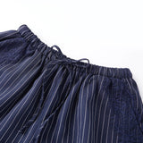 Women's Summer Shorts Elastic Waist Striped Lace Hem Loose Shorts with Pockets Fashion Daily Out Going Lounge Short Pants