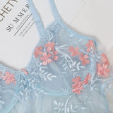 Lace Floral Embroidery See Through Bra Panties Set Women Underwear Sexy Lingerie Erotic 2 Pieces Bra Brief Sets