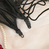 Plus Size Sensual Lingere Exotic Bandage Bra Garter Briefs Sets Transparent Intimate Hard Woman Luxury Fancy Underwear Bra Set