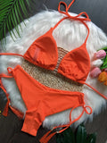 Sexy Folds Bikini Set Solid Micro Bikinis Women Swimsuit Female Triangle Swimwear Beach Wear Bathing Suit
