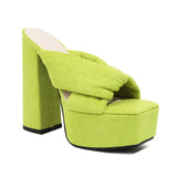 2026 New Europe and America Style Leopard Print Slippers Comfort Platform High Heel Sandals 14.5CM Summer Women Outdoors Shoes