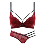 Summer Christmas Lingerie Set Red Lace Bra Lightweight Low Back Support Comfort Bralette Pure Desire AU Sizes MOYISU Sexy Tushy