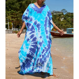 2026 New Colorful Kaftan Tunic Beach Dress Beach Wear Beachwear Beach Cover Up Cover-upsLoose Maxi Dress Female Women V4428