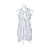 Sexy lace hollow pajamas mesh nightgown sexy lingerie