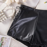 New Solid Color High Waist Elastic Shorts Women's Tight Casual Shorts Thin Drawstring Pure Desire Casual Charming Shorts NWSV