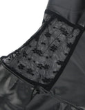 Baby Doll Black PU Leather Lace Sexy Halter Dress With Garter Belts Daring Lingerie for Women Plus Size Club Wear Ladies Dresses