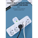 EU plug and socket 4 sockets, multi plug wall power plug and socket without extension cable or USB and Type-C port