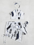 3PCS With Mesh Skirt Halter Bikini Female Swimsuit Women Swimwear Three-pieces Bikini Set Hollow Out Bathing Suit Swim Beachwear