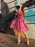 Foridol Lantern Half Sleeve Cyan Bohemian Beach Midi Loose Dress Summer for Women Tie Up Casual Floral Holiday Midi Vestidos