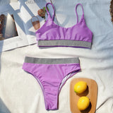 Bikini 2026 Sexy Swimwear Swimsuit Women Push Up High Waist Shining Bandage Patchwork Bikinis Set Bathing Suit Biquinis Feminino